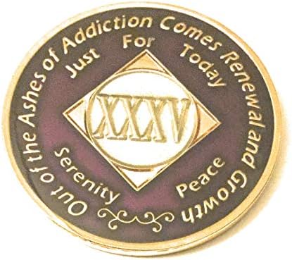 Линия за възстановяване на 35-Годишен Медальон NA Deep Purple & Gold с три Плочи - Чип, Монета, монета на залога