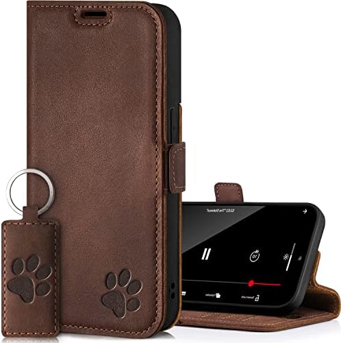 Чанта-портфейл SURAZO Samsung S23 от естествена кожа - 3 слота за карти, RFID и джоб за пари - Стабилна магнитна