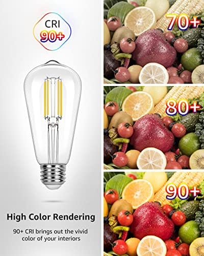 Крушки Lepro Edison, С регулируема яркост 2700K 5,5 W, led Еквивалент на 60 W, Реколта лампа с нажежаема Жичка