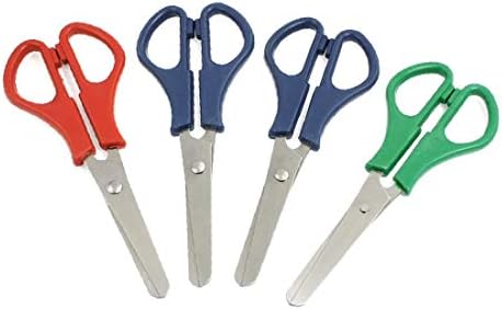 X-DREE Червени Сини, Зелени Ножици за рязане на пластмасови работи от хартия, с 5,1 инча 4 бр (Червена Синя