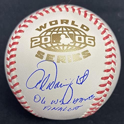 Адам Уейнрайт 06 Последен Изход WS Champs 2006 г. С Логото на WS Baseball JSA - Бейзболни топки с автографи