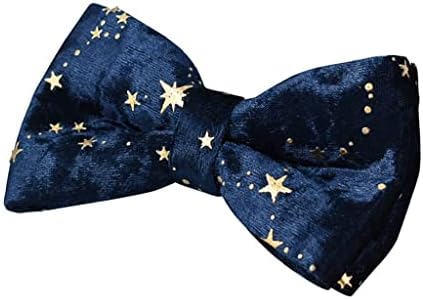 Универсален тъмно Синьо Кадифе нашийник за Кучета и каишка, определени за Коледа, Златни Блестящи Звезди, Индивидуален
