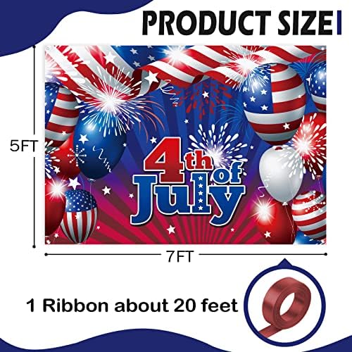 Croar 4 юли Патриотичен Фон на САЩ, Банер, Декорация с Размер 7 х 5 Метра, Американски Флаг, Фон За Снимки на