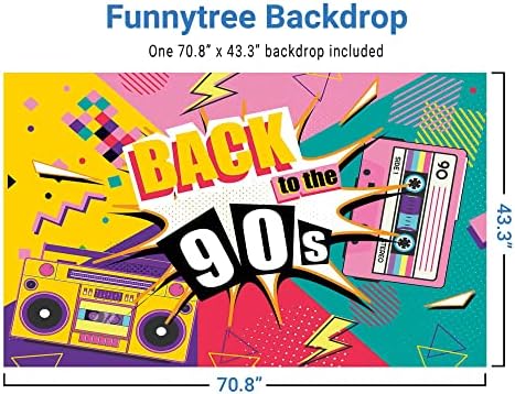Фон Funnytree на 90-те години за парти Обратно в 90-те, обичам 90-те, Фон за Снимки на Тема, ретро, Хип-Хоп, Радио, Мода, Диско, Рок-Музика, Банер, Украса за Рожден Ден, Студиен По