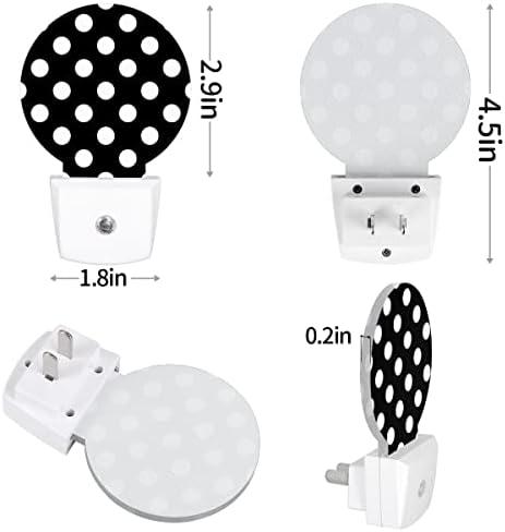 DXTKWL Кръгли Нощни осветителни Тела с принтом в грах, 2 опаковки, на Черен Фон, Plug-in led нощни лампи, Сензор