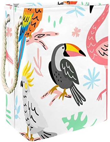 Птици, Голям кош За Дрехи, Чанта За Съхранение на Мръсна Кърпа Кошница с Дръжки Сгъваеми Кутии За Съхранение