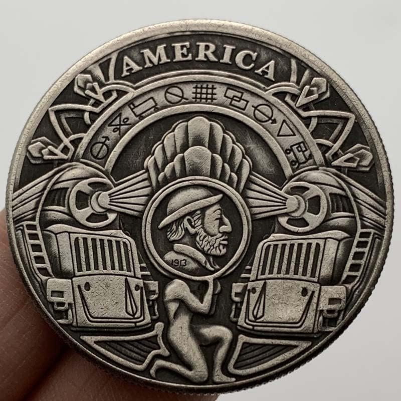 Скитникът Монети Влак Медни Антични Стари Сребърни Медали Колекционерски Монети Занаят Релефен Медни Сребърни