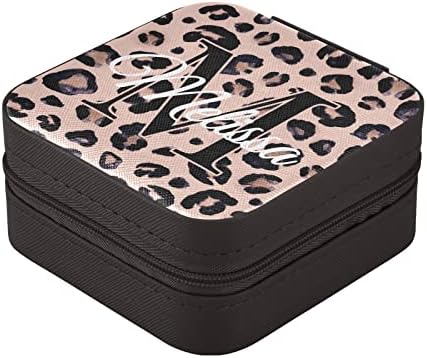 Розов черен леопард печат на потребителски пътуване бижута PU калъф кожен персонални бижута кутия за бижута