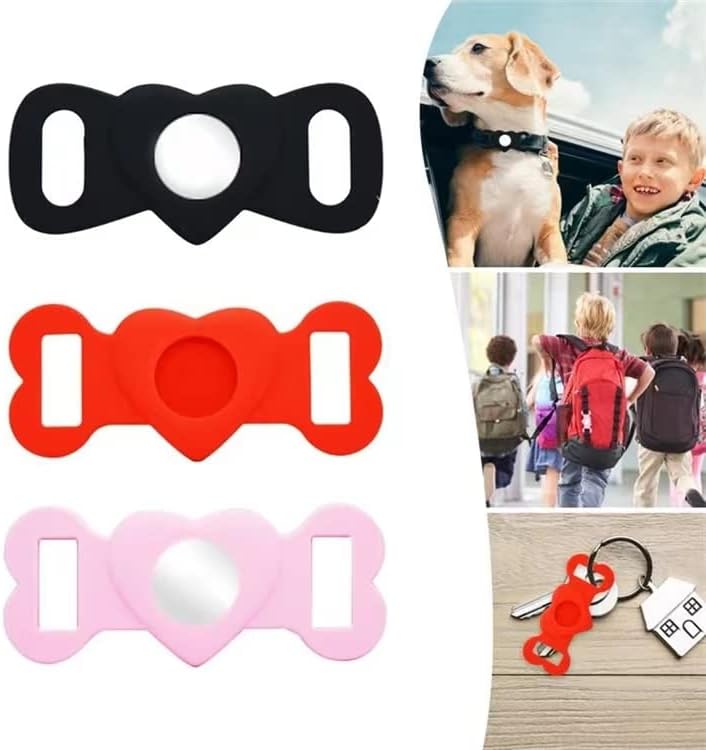 Титуляр Airtag за яка за кучета, 2 опаковки, Мек силиконов калъф за яката за домашни любимци за Apple калъф
