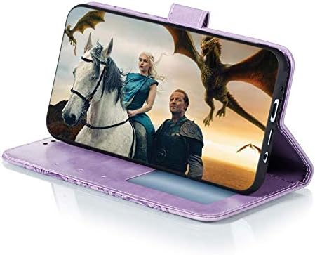 Калъф QIVSTAR, Съвместима за Samsung Galaxy A52 5G, калъф от изкуствена кожа с релефни, Магнитен чанта-портфейл