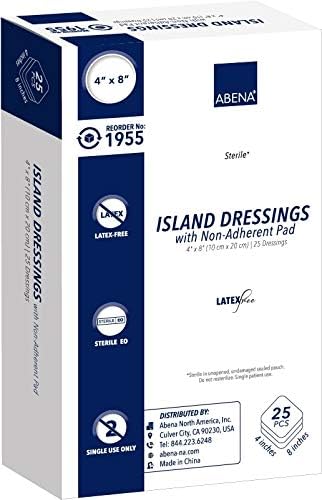 Превръзки материал Abena Island с Не Прилипающей ивица, Стерилни, Без латекс, 25 парчета (опаковка по 1 парче)