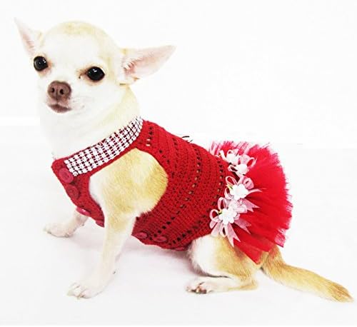 Червена Рокля-пакет За кучета, Коледно Облекло за домашни любимци, Празнични Дрехи за кучета 22F (XS)