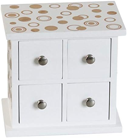 Windy Hill Collection 4 чекмеджета бял на притежателя за съхранение на бижута box 6 x 6,5 x 4 Инв 69537