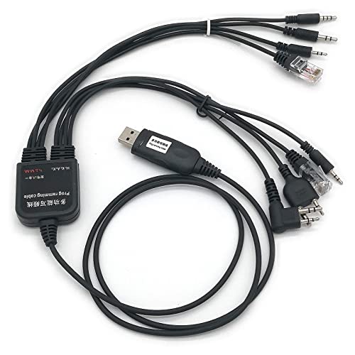 Компютърен USB-кабел за програмиране Fumei 8 в 1, Съвместим с преносими радио Kenwood Motorola Yaesu Vertex