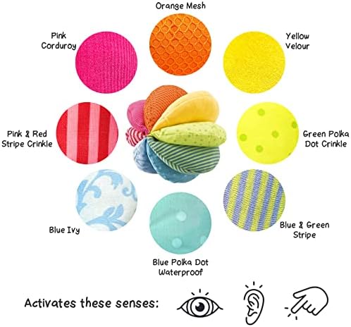 Текстилен топка HABA Rainbow Fabric Ball - Машинно пране с 8 различни сензорни ефекти