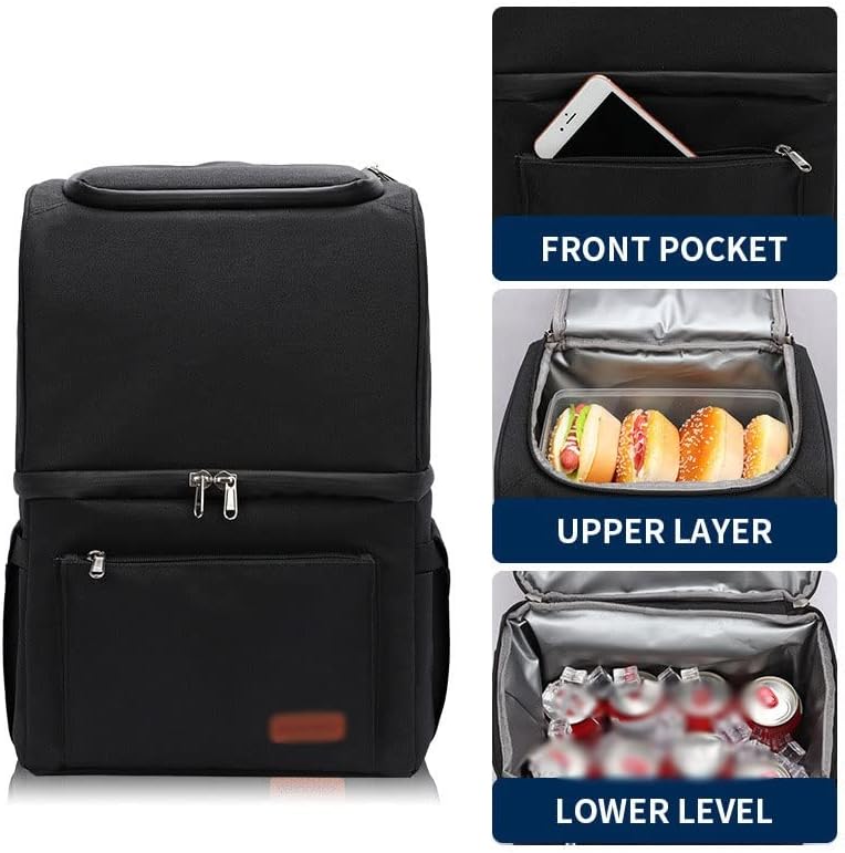 YFQHDD Термална чанта за Обяд, Раница-хладилник за Хранене, ледено студена Бира с бутилка отварачка за бутилки,
