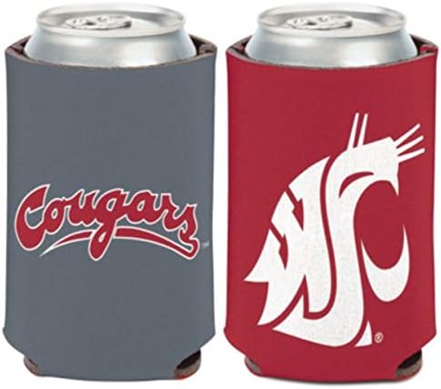 Охладител WinCraft Washington State University WSU Cougars Can Cooler 1 опаковка от 12 унции. (Сгъваема, двустранен дизайн)