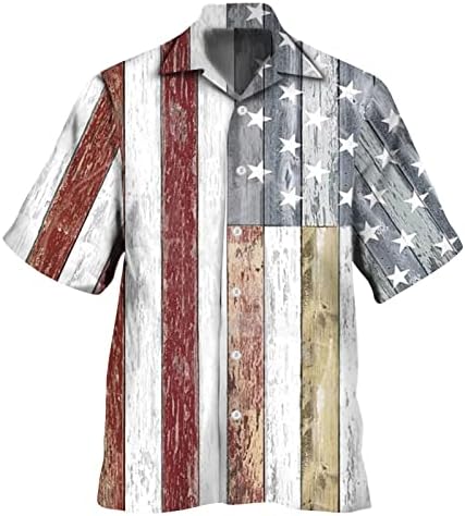 Тениска с яка MIASHUI Мъжки Пролет Лято Флаг на Деня на Независимостта Модни и Ежедневни Вечерни Плажната Свободна