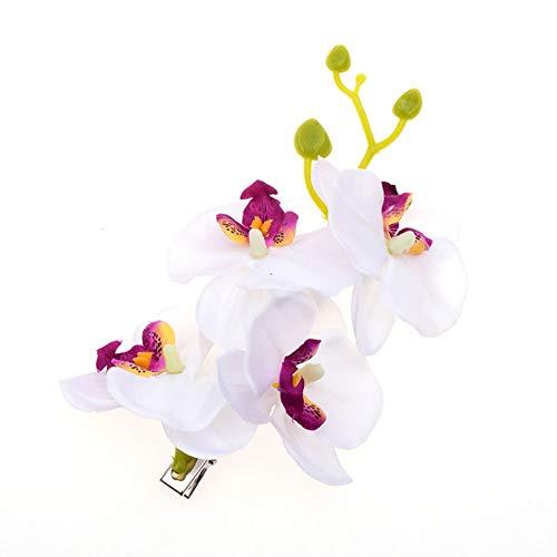 2 ЕЛЕМЕНТА Хавайски Орхидея Цвете Фиби За Коса Цветя Крокодиловые Фиби За Коса Празнични Пътуване Сватбени Декорации