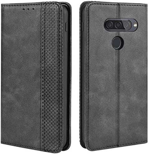 Калъф HualuBro LG Q70, устойчив на удари чанта-портфейл от изкуствена кожа в ретро стил, Панти калъф-книжка с отделения за карти и магнитна закопчалка за телефон LG Q70 Case (Че?