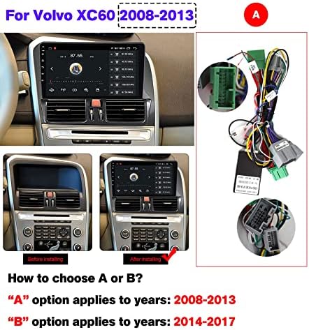 Подходящ за Volvo XC60 2008-2013 Авто Радио, Мултимедиен плеър с Android 11 9 Инча Сензорен Кола Стерео Подкрепа Carplay/Bluetooth/WiFi/Slr връзка/FM/Управление на волана колело + Резервно пом?