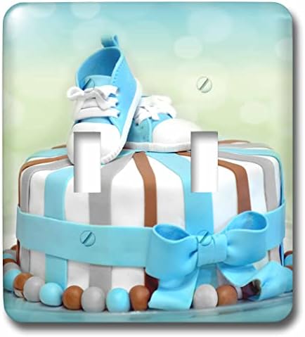 3. Пригответе синьо и кафяво торта за душ с детски обувки за бебета. - Калъфи за ключове светлина (lsp_355853_2)