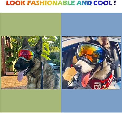 Слънчеви очила за по-големи кучета с регулируема каишка за защита от ултравиолетови лъчи, на Слънчеви очила