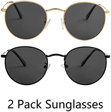 Малки Кръгли Поляризирани Слънчеви Очила за Мъже Жени Класически Кръг В Метална Рамка, Слънчеви Очила 2