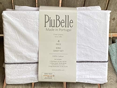 Зип Бел piubelle Комплект спално бельо от бял памук Кралския размер - King Size 4-в комплекта са включени 2