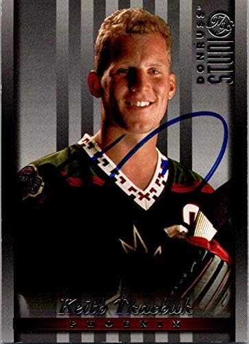 Склад на автографи 652003 Хокейна картичка с автограф на Кит Ткачука - Phoenix Coyotes, FT 1997 Студио Donruss