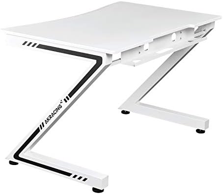Игрална маса AKRacing Sierra Голяма бяла повърхност, здрава метална рамка, кабел за връзка и игра подложка за
