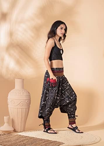 Широки Панталони Унисекс от Памук Компания Veshti впечатлява със своя Бохемски стил за Йога, Мъжки Джоггеры