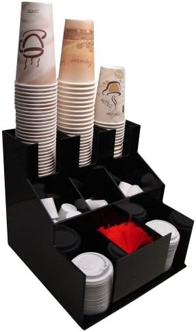 Опаковка за кафе чаши и Държач капак, Органайзер, Мешалка за подправки, Поставка за сахарницы, Стилно организиране и го поставете върху скарата за напитки (1010)