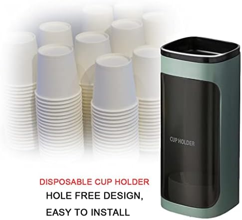 TJLSS Еднократна употреба за картонени Чаши, Диспенсер за вода, поставка за Чаши За Домашния офис, монтиран на стената Рафтове за съхранение Чаши (Цвят: зелен)