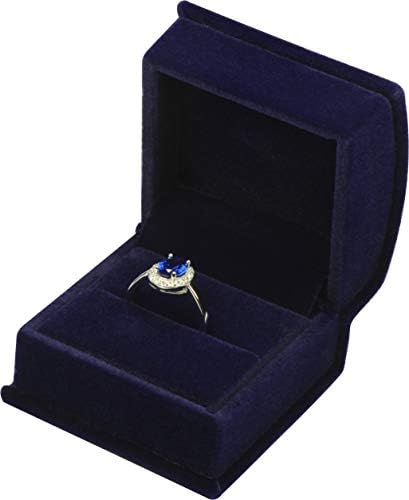 Луксозна кадифе подарък кутия за пръстени тъмно синьо за предложения за брак, сватби, годеж, рожден Ден, Деня