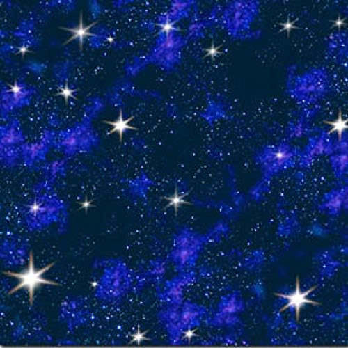 Синята Галактика, на Ярки Бели Звезди, на Черен Фон, в Космоса, Новата Тъкан, Elizabeths Studios, 1299E-BLU,