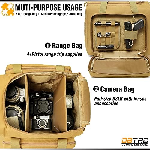 Чанта серия DBTAC 4 + Пистолет в голям размер (кафяв) + Тактически чанта за обяд (кафяв), Издръжлив Материал,