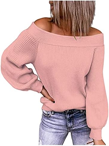 Дамски Пуловери С открити Рамене, Блуза, Вязаный Пуловер Пуловер Голям Размер, Пуловер С директен деколтета,