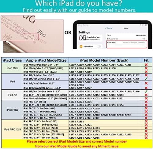 Калъф DuraSafe за iPad е 9,7 инча 5/6 поколение 2017/2018 и Air 1 / Air 2 [A1893 A1954 A1822 A1823 A1566 A1567