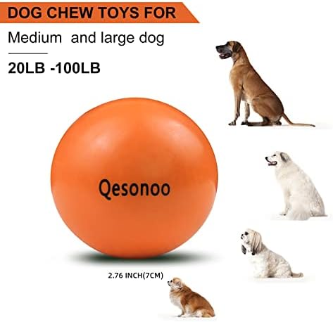 Топки за кучета Qesonoo, не подлежащи на унищожаване, от твърда гума, надуваеми за агресивни кучета от големи