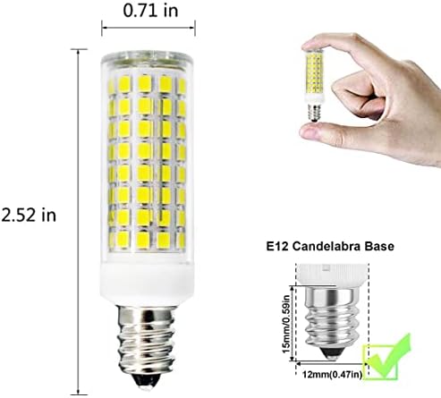 ZHZHLED E12 Led лампа с регулируема яркост 10 W, еквивалентна халогенна крушка от 100 Вата 1000ЛМ, Дневен Бял