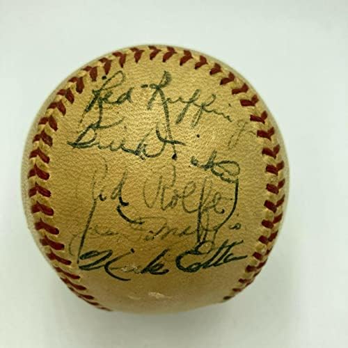 1946 Отбор Ню Йорк Янкис Подписа договор с Джо Ди Маджо от Американската лига бейзбол PSA - Бейзболни топки