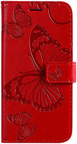 Чанта-портфейл XYX за LG Stylo 6, Тисненая Голяма Пеперуда, Защитен калъф за вашия телефон от Изкуствена кожа