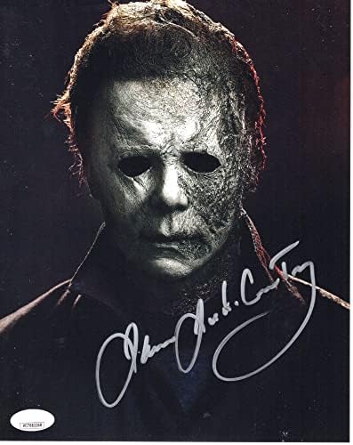Джеймс Джъд Кортни подписа Снимка 8x10 Майкъл Майърс 2021 Хелоуин Убива Автограф Удостоверяване JSA