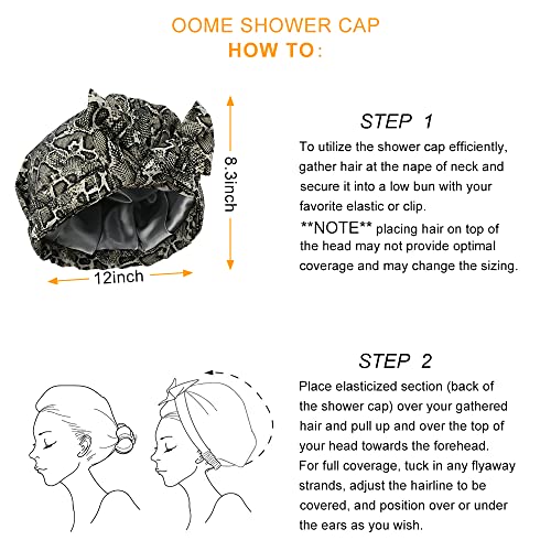 4 бр. шапки за душ Oome, подобрен дизайн, висококачествена шапка за душ за жени, леки, водоустойчива, за