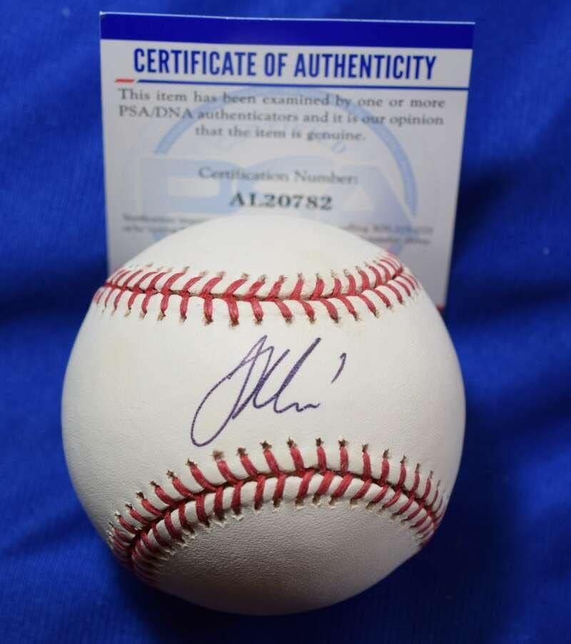 Джо Mauer PSA ДНК Coa Автограф на Мейджър Лийг Бейзбол с Автограф OML - Бейзболни Топки С Автографи