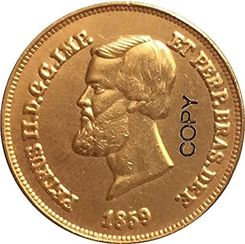 1859 Бразилски Монети Копие На Копие На Декорации За Събиране На Подаръци