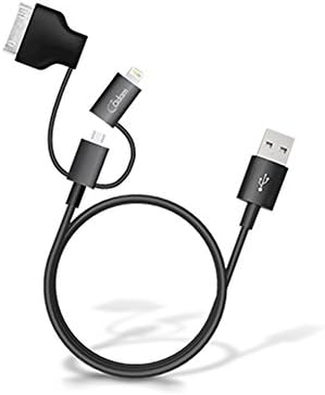 Adam Elements [Плосък кабел за синхронизация и зареждане 2-в-1 Светкавица и Micro USB съвместим с iPhone / iPad/