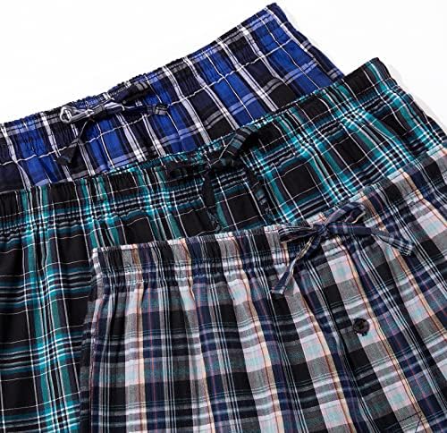 Комплект мъжки Пижамных Панталони JupiterSecret, Фланелен Памучни Проверени Панталони за сън и почивка, Пижамные
