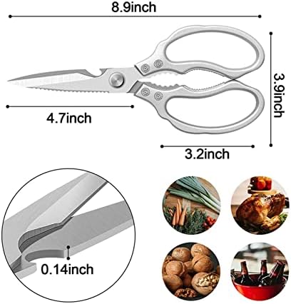 Втвърдени Кухненски ножици Тежки Остри Ножици от Неръждаема стомана Многофункционални Кухненски Ножици Хранителни